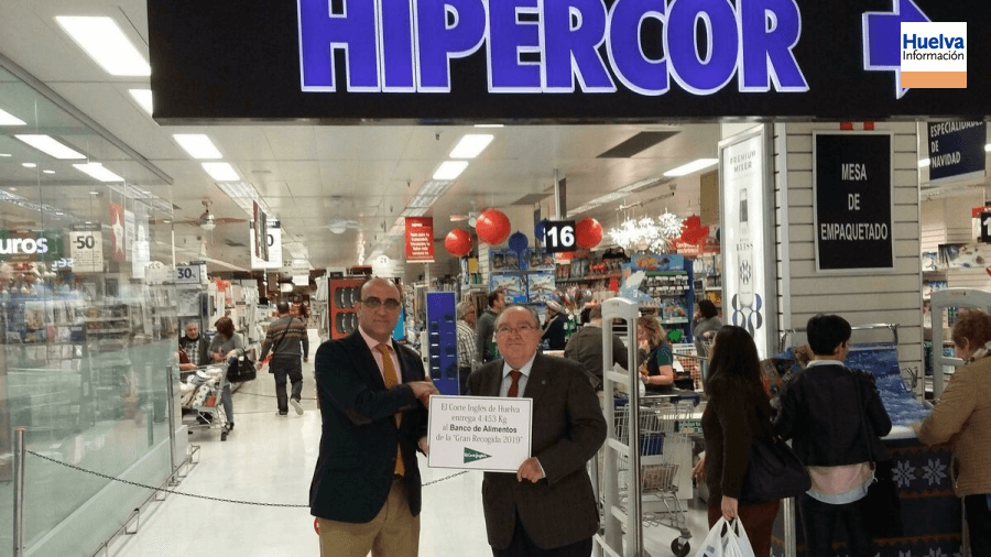 El Corte Inglés de Huelva hace entrega al Banco de Alimentos de 4.453 kilos