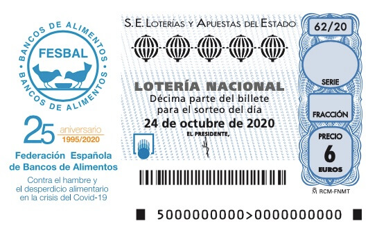 Sorteo solidario de la Lotería Nacional con los Bancos de Alimentos